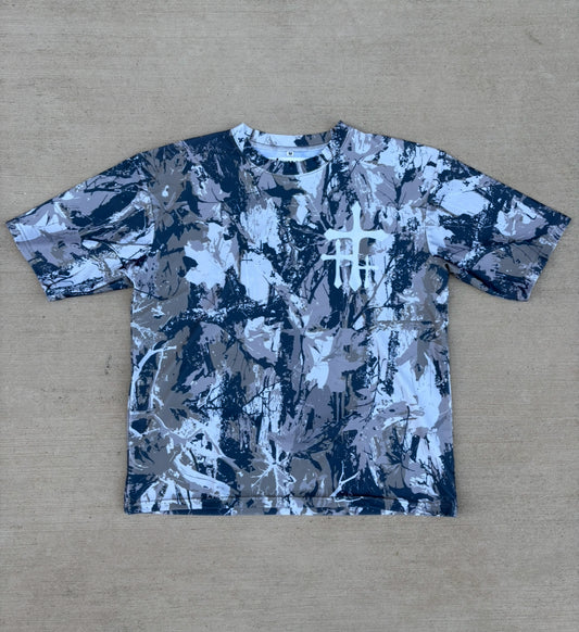 "seek me with all your heart" camo box tee